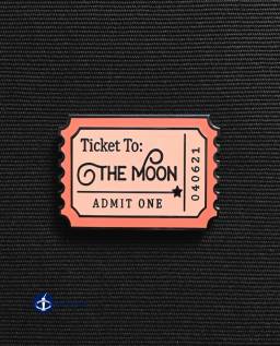 دبوس تذكرة إلى القمر - ticket to the moon pin